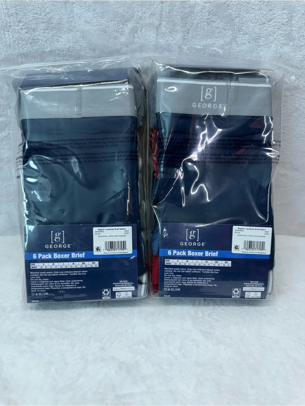 George 6-Pack Boxer Briefs in Navy, Gray & Red
